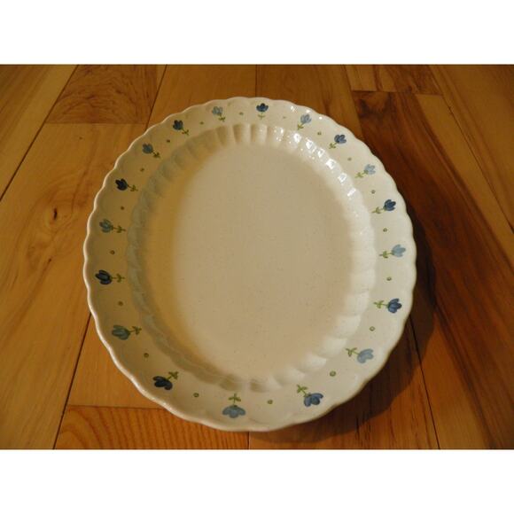 Vernon Ware by Metlox Platter 13 1/2” True Blue hand Painted Vintage - Picture 8 of 10